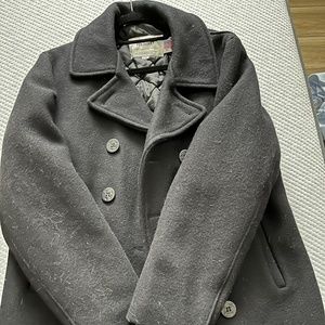 Black Schott wool pea coat